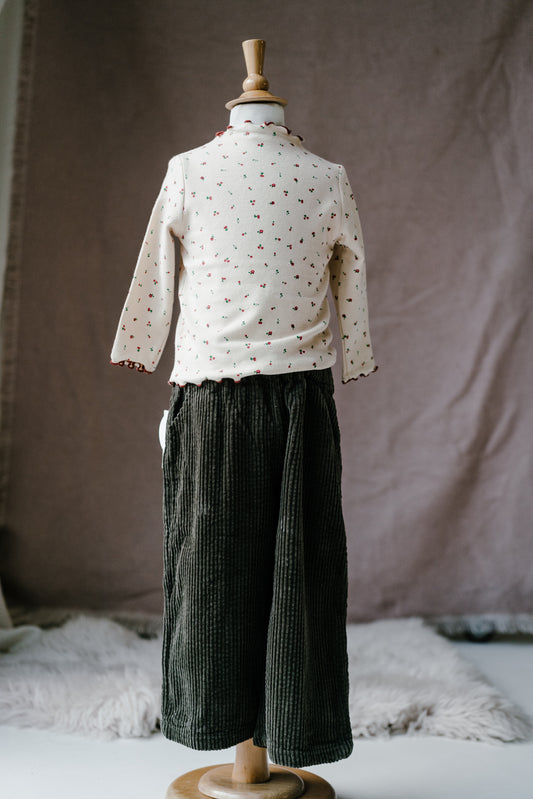 Floral Top with Lettuce-Edge Finish