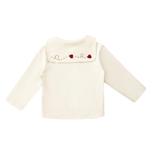 LELE JOVE SQUARE COLLAR LONG SLEEVE SOFT TOP