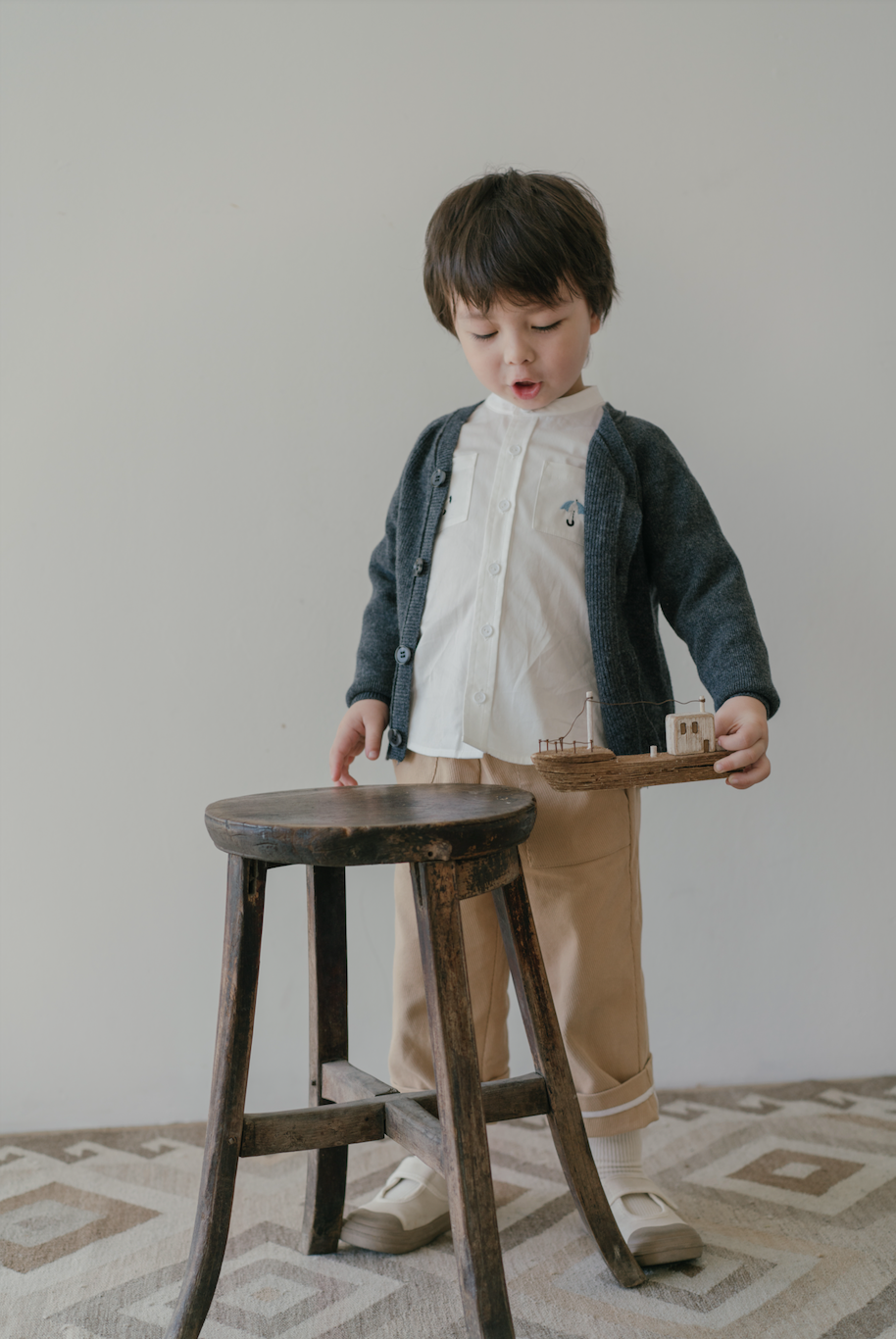 Little Musician Basic Charcoal Cardigan