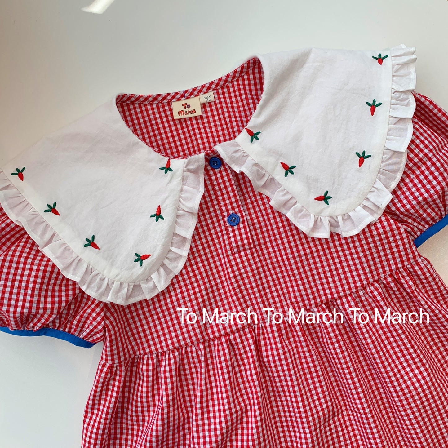 Little Little Red Plaid Big Collar Dress