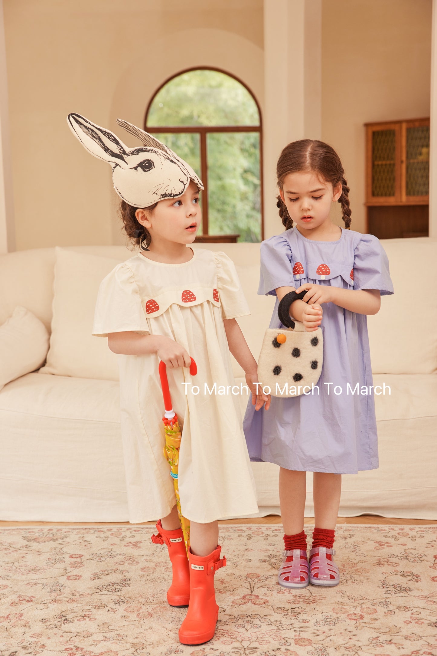 Little Little Mushrooms Short Sleeve Dress - Blue