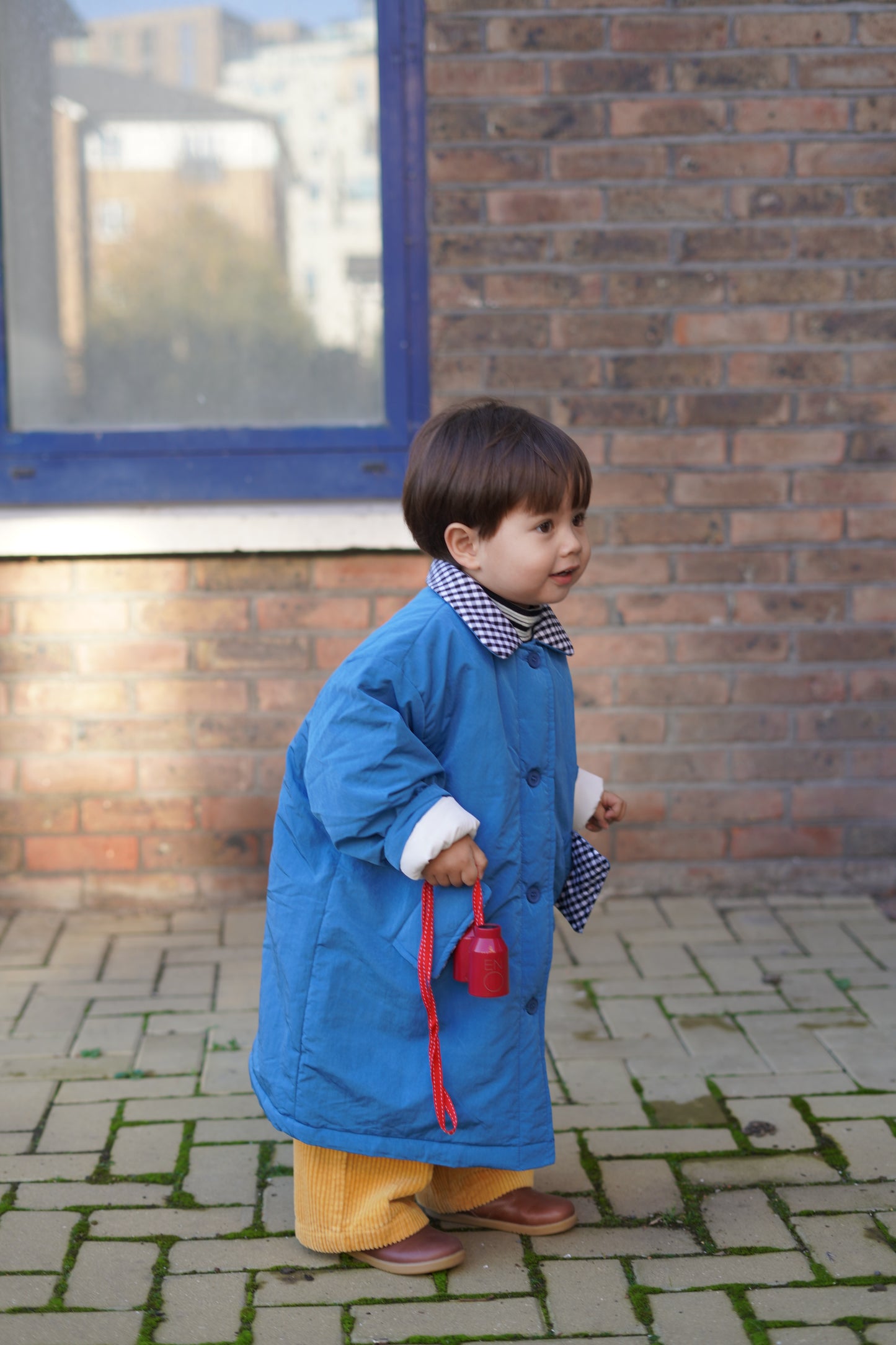 Long Quilted Coat with Collar
