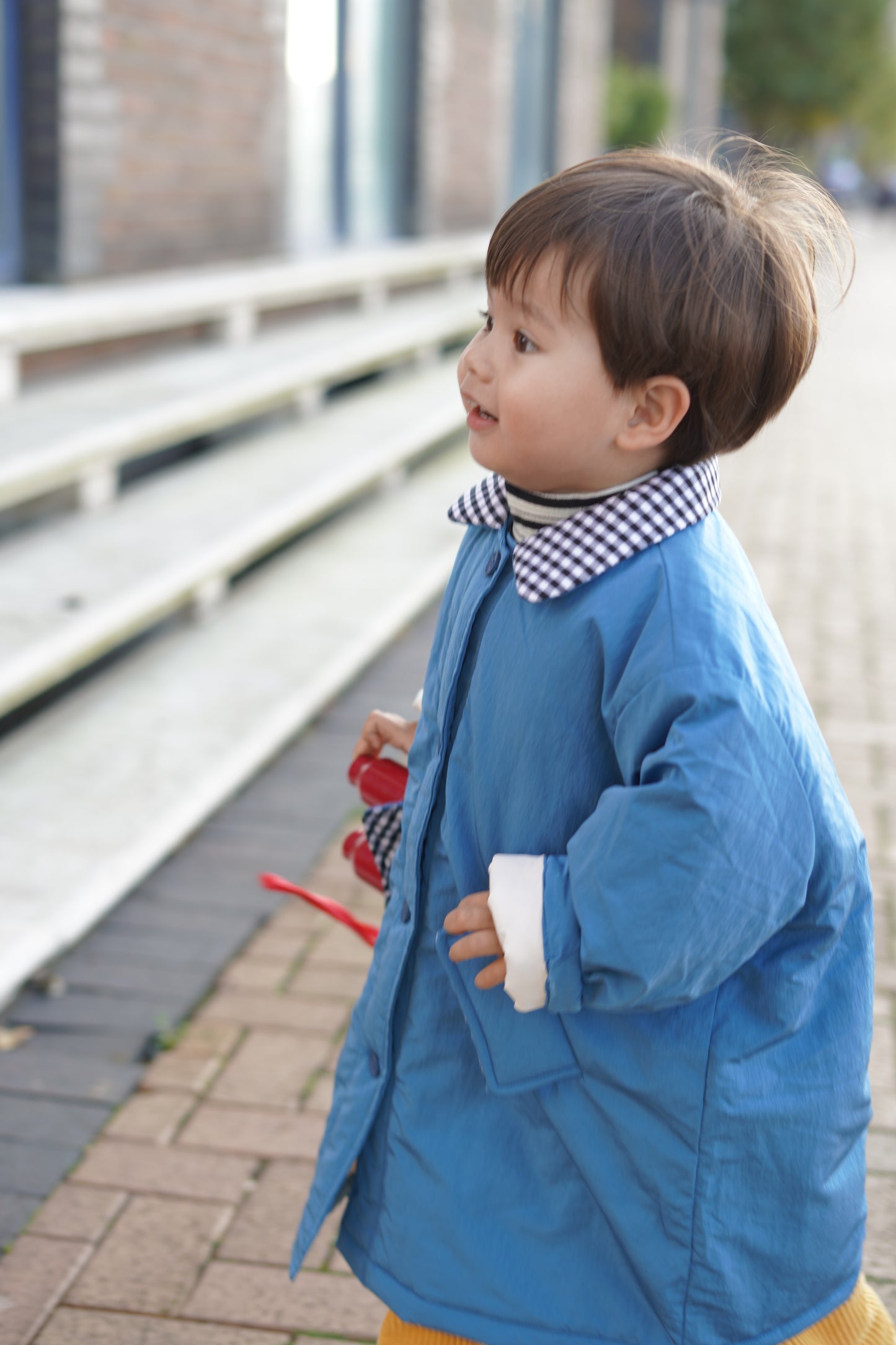Long Quilted Coat with Collar