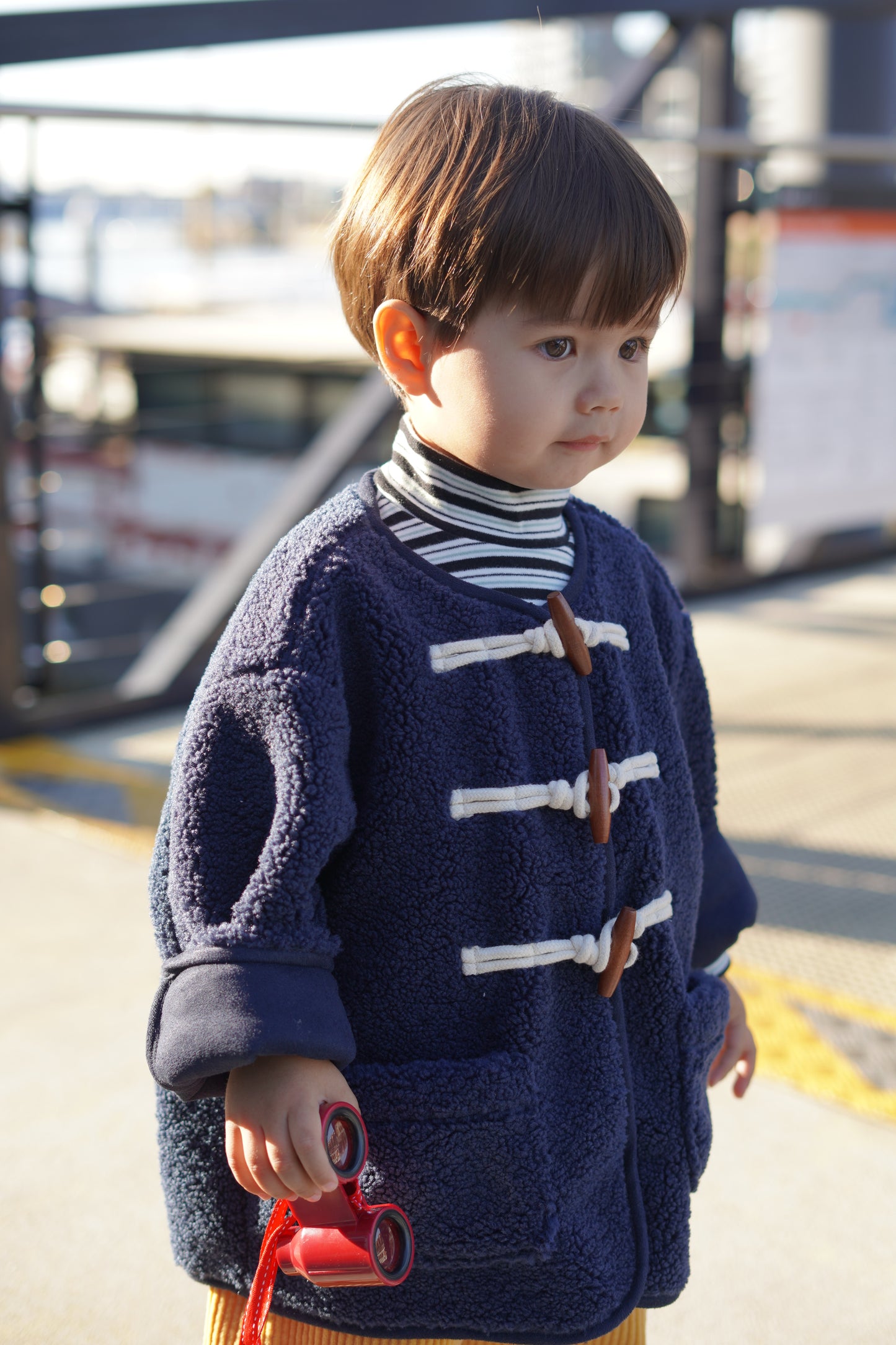 Traditional Wooden Toggle Fastenings Faux Jacket