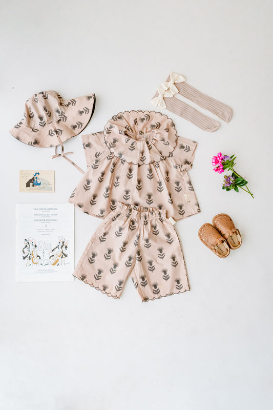 DANDELION GIRLS PUFF SLEEVES TOP AND SHORTS