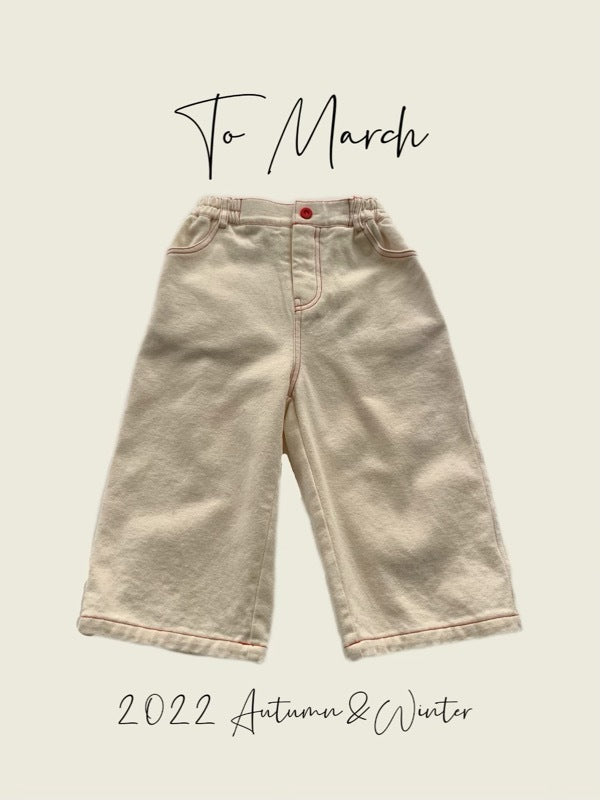 Wide Trousers With Contrast Stich