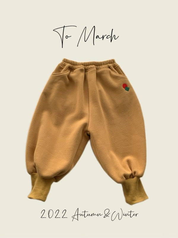 Winter Fleece Trousers With Embroidery Details