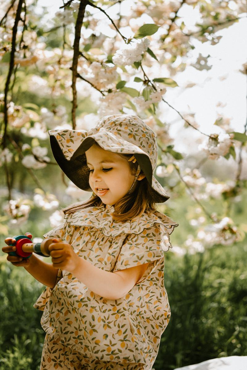 LELE JOVE GIRLS LINEN BLENDED REVERSIBLE HAT