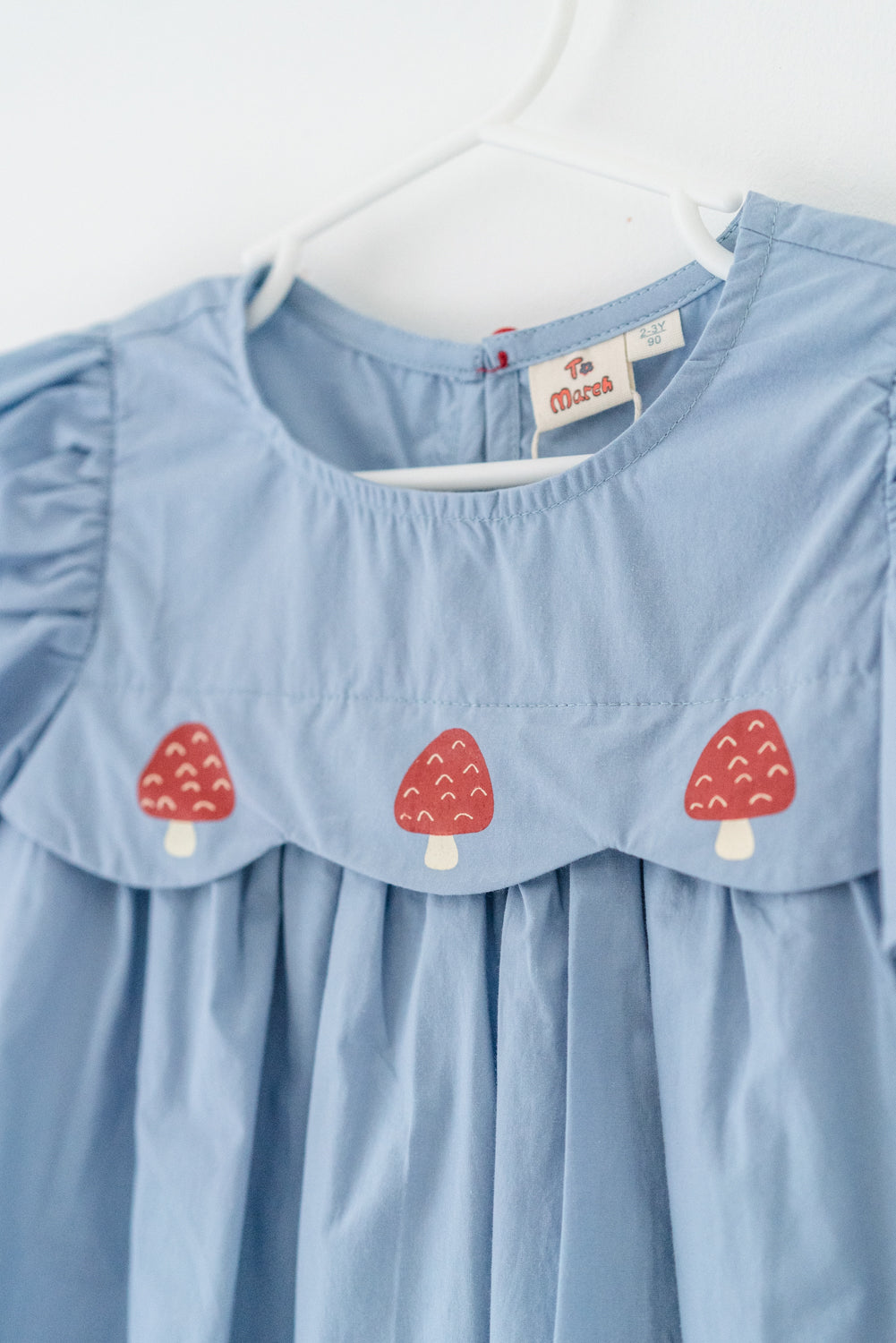 Little Little Mushrooms Short Sleeve Dress - Blue