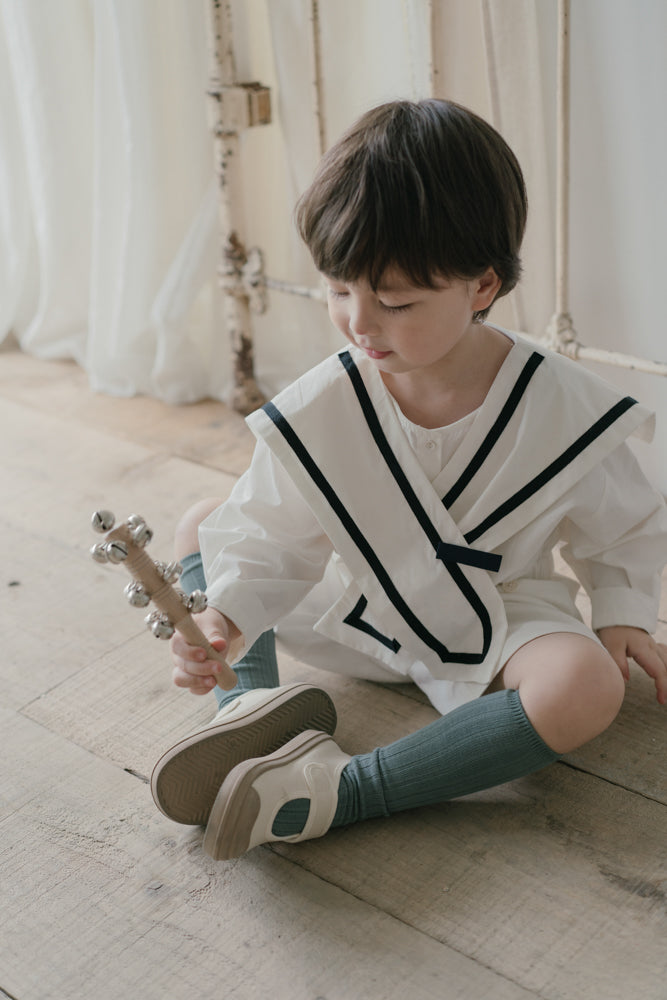 Little Musician White Sailor Collar Shirt | Little Little Shop