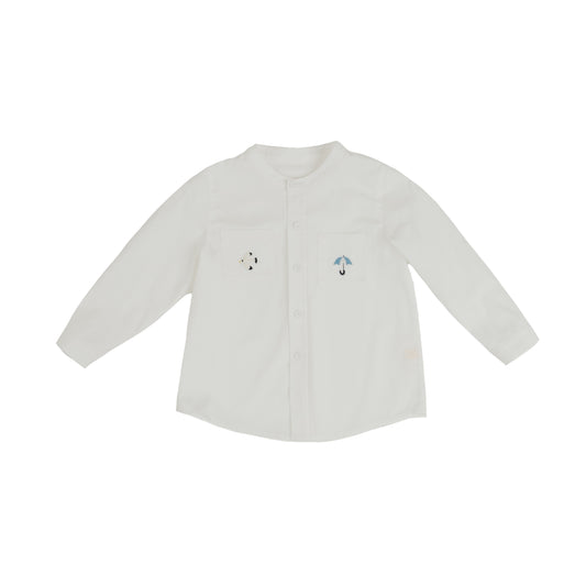 Little Musician White Shirt With Embroidery Details